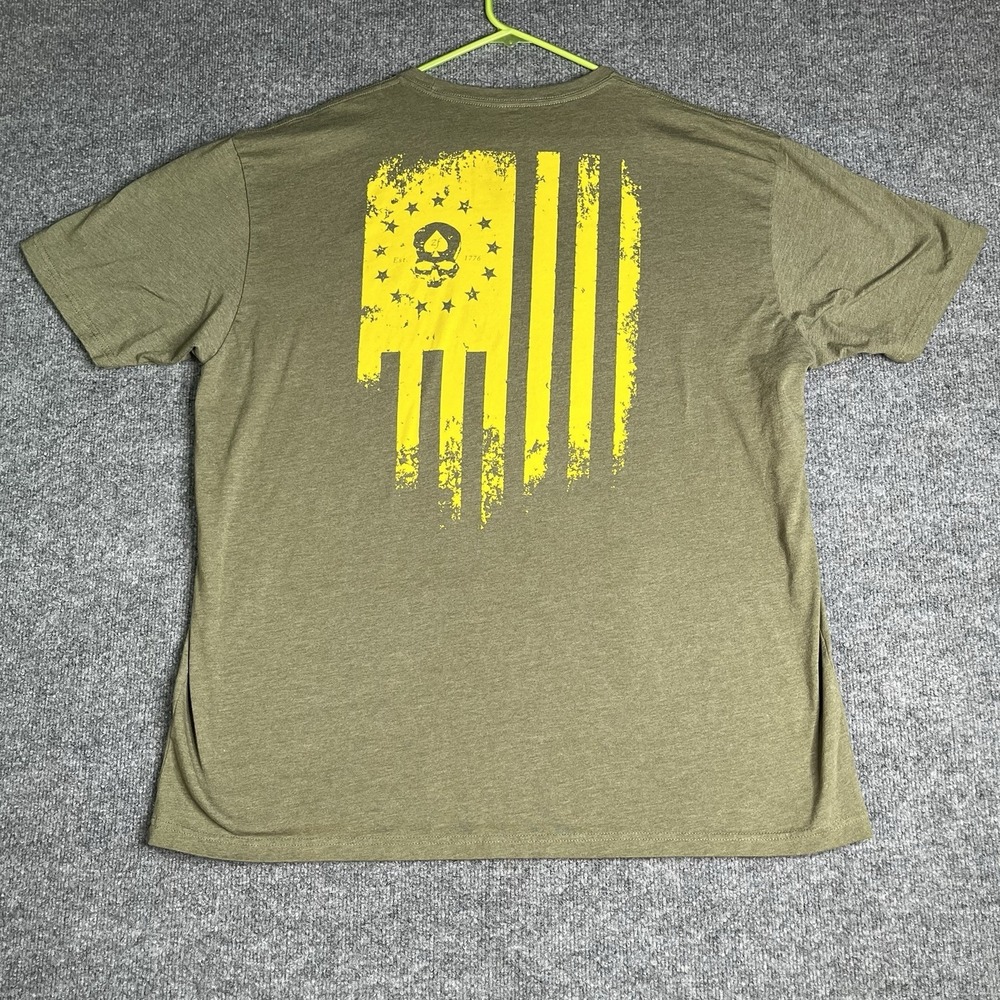 Zero Foxtrot T-shirt Men 3X Military Green American Flag USA Graphic Skull